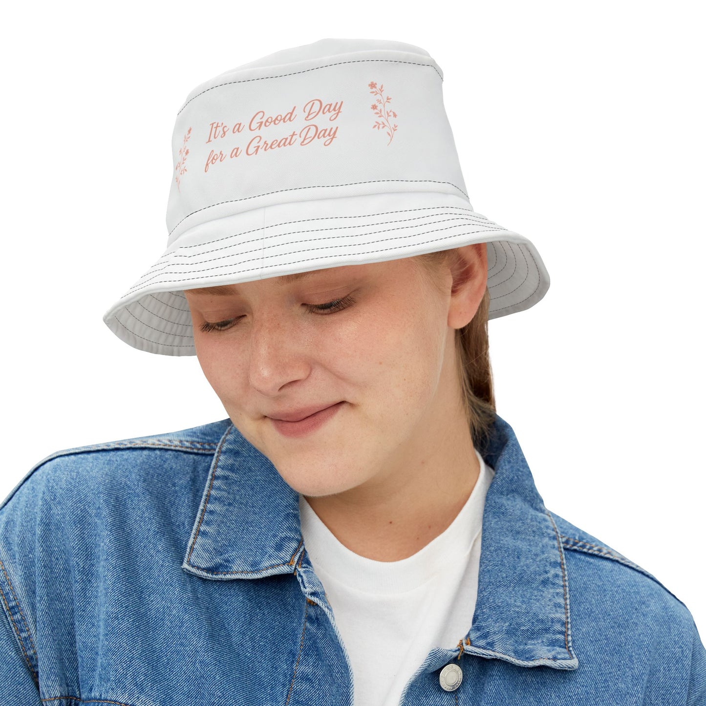 "It's a Good Day for a Great Day" Floral Bucket Hat