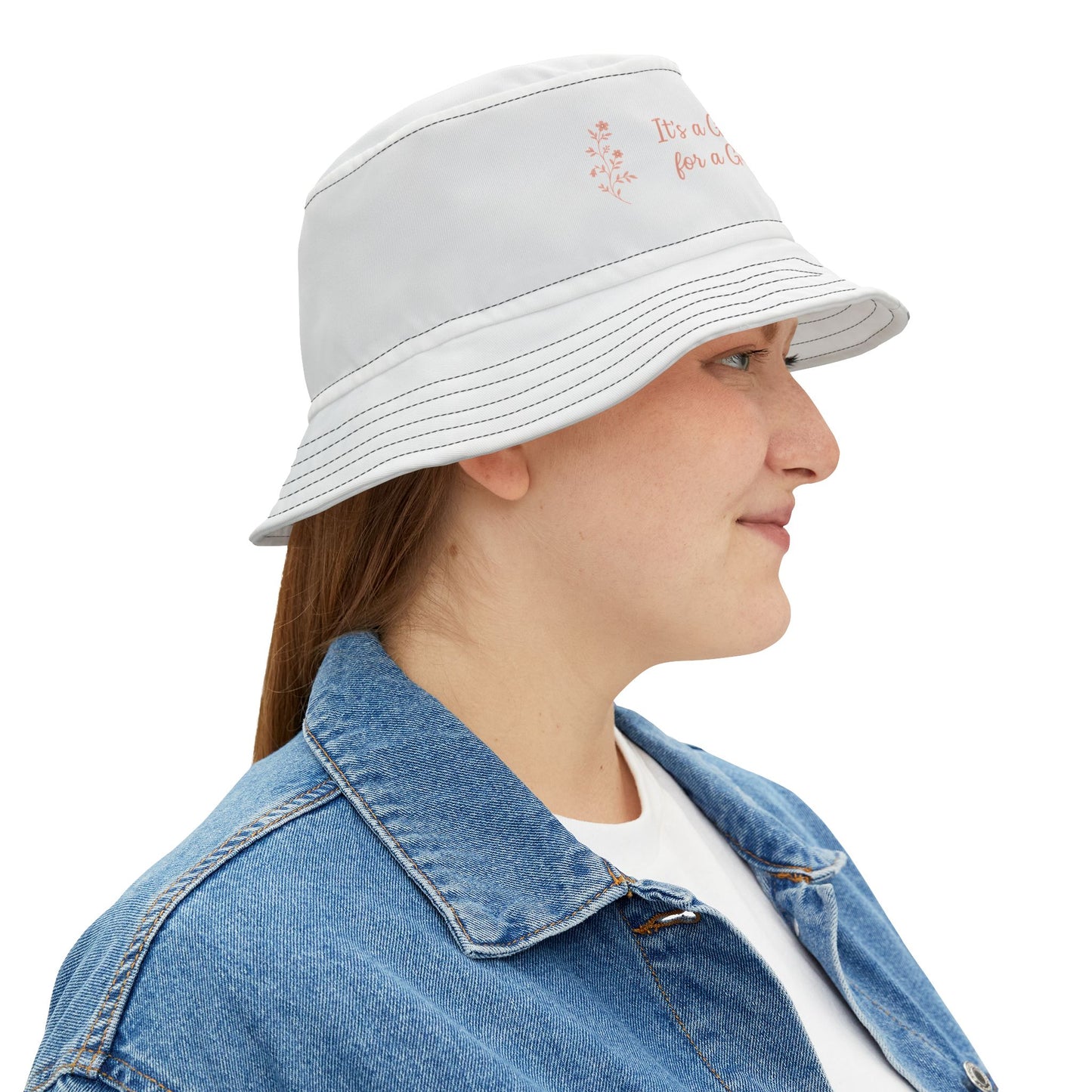 "It's a Good Day for a Great Day" Floral Bucket Hat